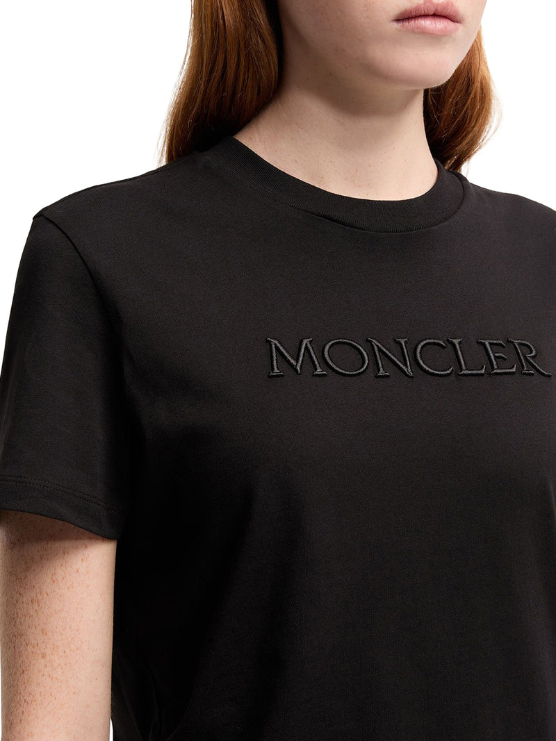 COTTON T-SHIRT WITH EMBROIDERED TONE-ON-TONE LOGO