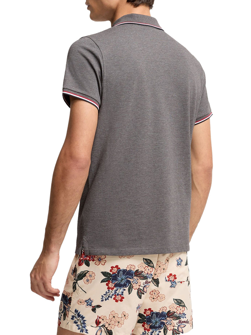 COTTON PIQUET POLO SHIRT WITH TRICOLOR TRIM