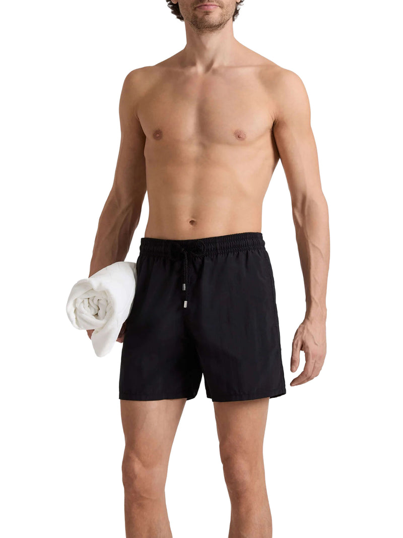 SINGLE COLOR SWIMSUIT WITH ENGRAVED LOGO