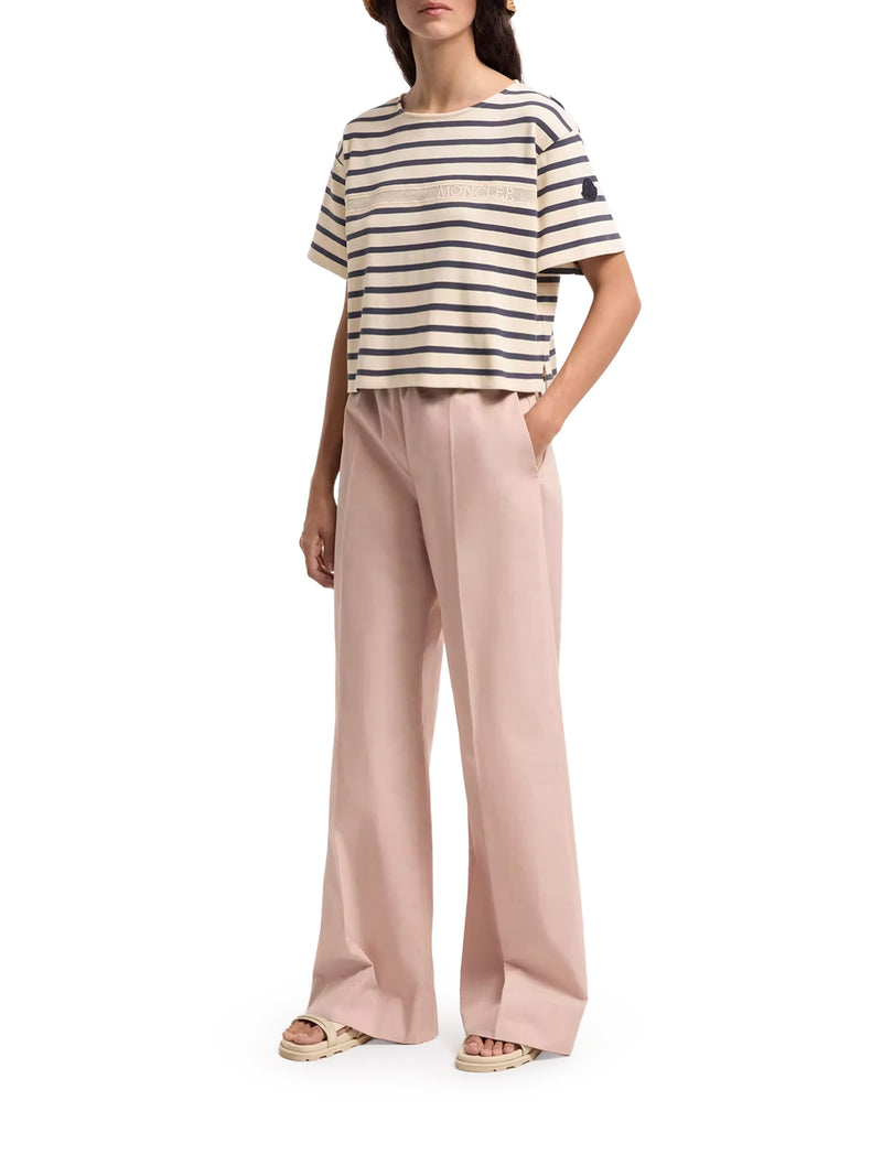 STRIPED CROP T-SHIRT WITH LOGO