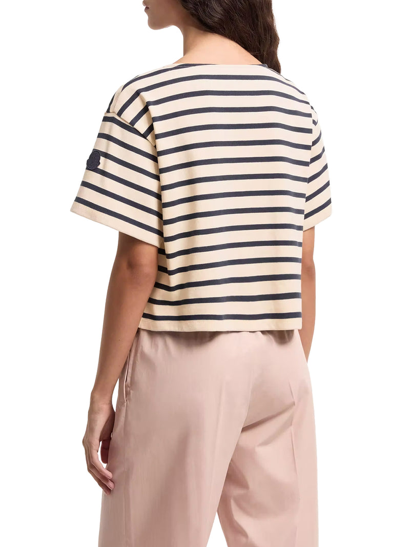 STRIPED CROP T-SHIRT WITH LOGO