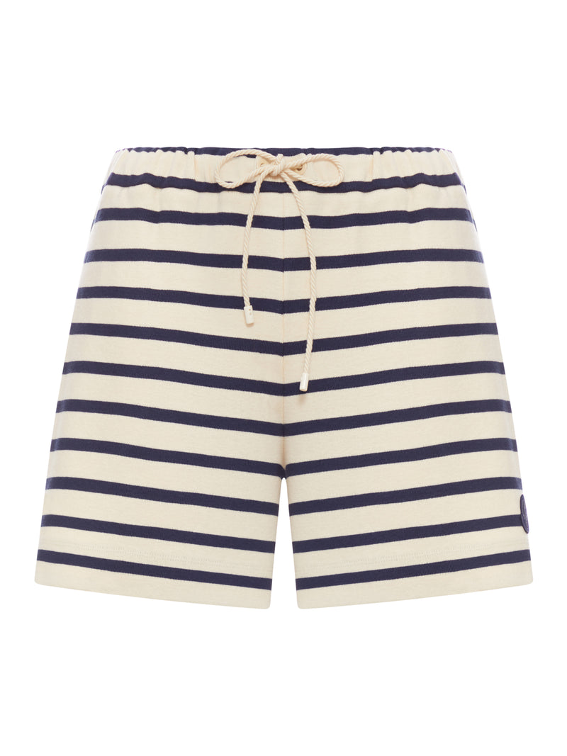 STRIPED SHORTS WITH DRAWSTRING AND LOGO