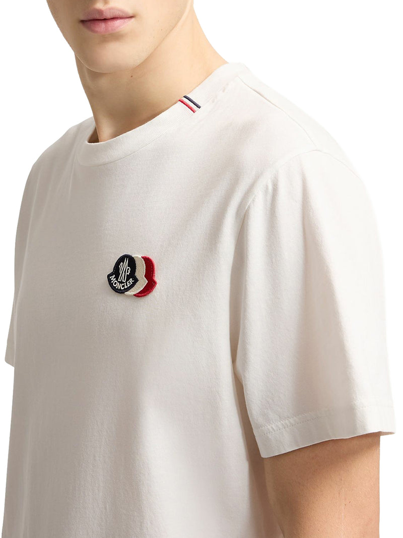 COTTON T-SHIRT WITH EMBROIDERED TRICOLOR LOGO