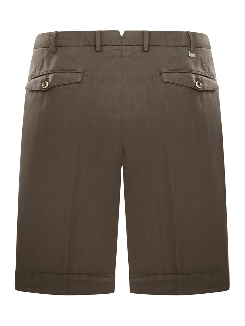 LINEN BLEND BERMUDA SHORTS