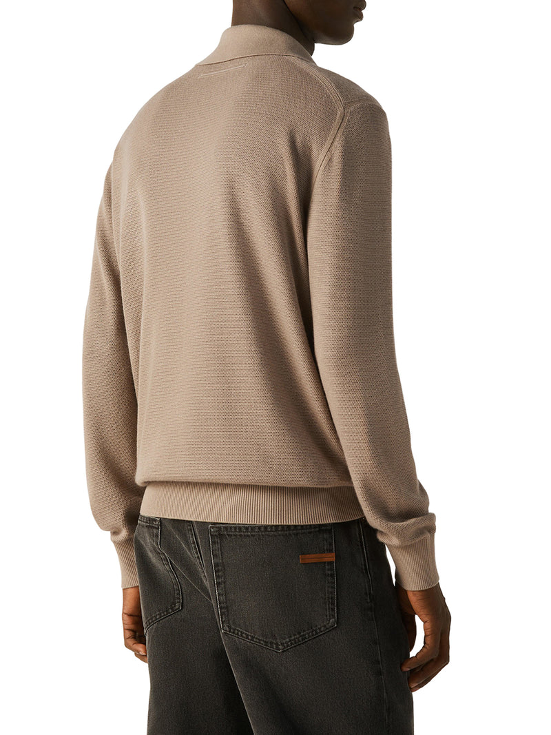 MÉLANGE CASHMERE AND SILK POLO SHIRT