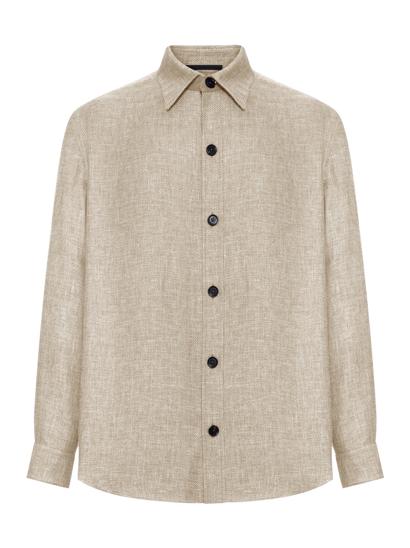OVERSHIRT IN CASHMERE LINEN AND SILK