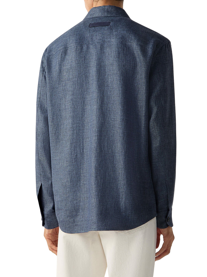 OVERSHIRT IN CASHMERE LINEN AND SILK