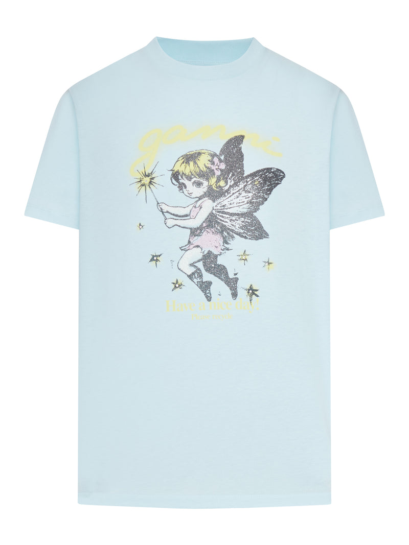 COTTON T-SHIRT WITH FAIRY GRAPHIC PRINT
