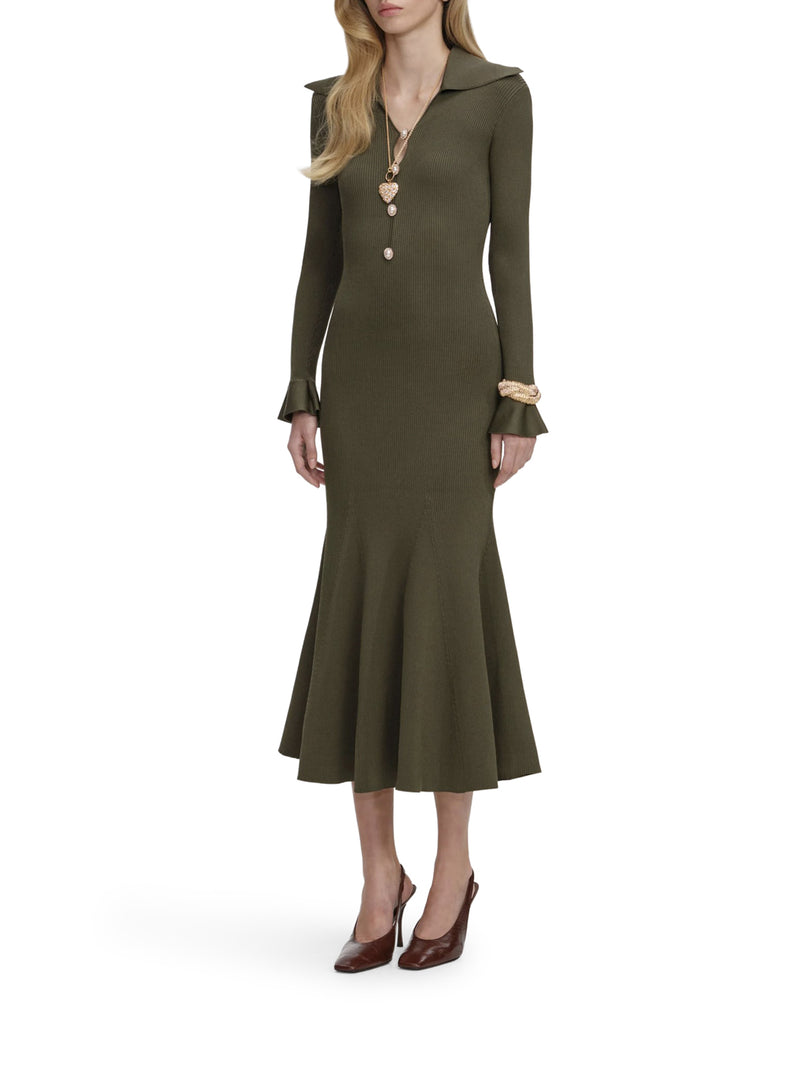 MIDI DRESS IN OPENWORK KNIT