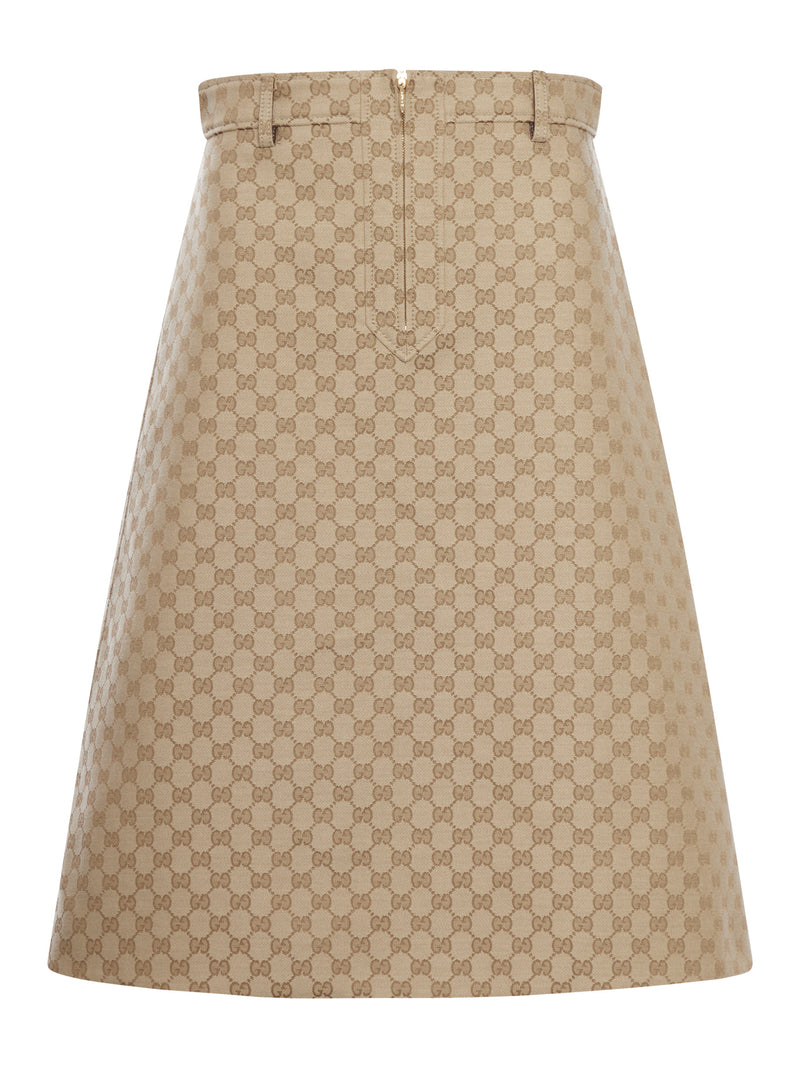 GG COTTON CANVAS FABRIC SKIRT