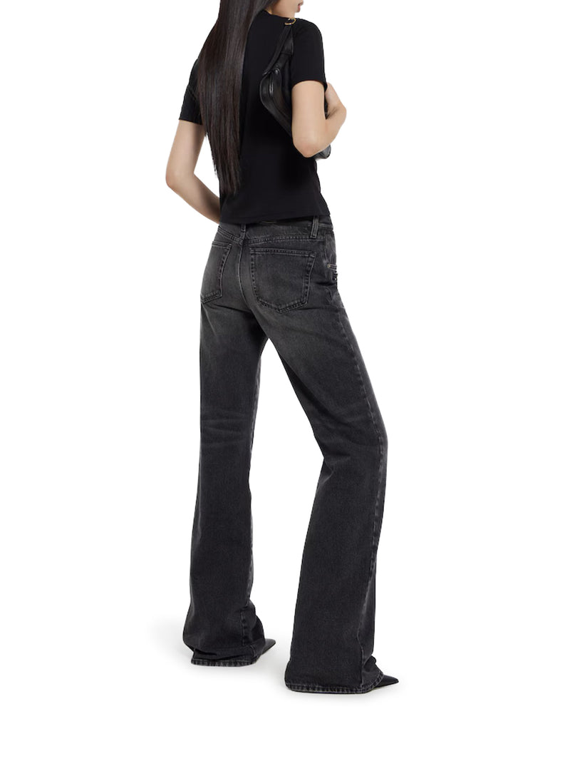 COTTON DENIM TROUSERS WITH CLAMP