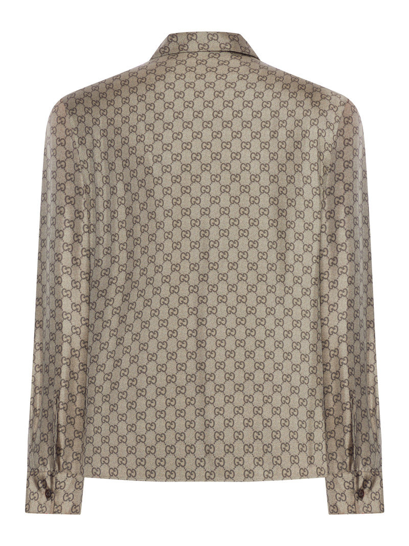 JACQUARD SILK SHIRT WITH ALL-OVER GG PATTERN