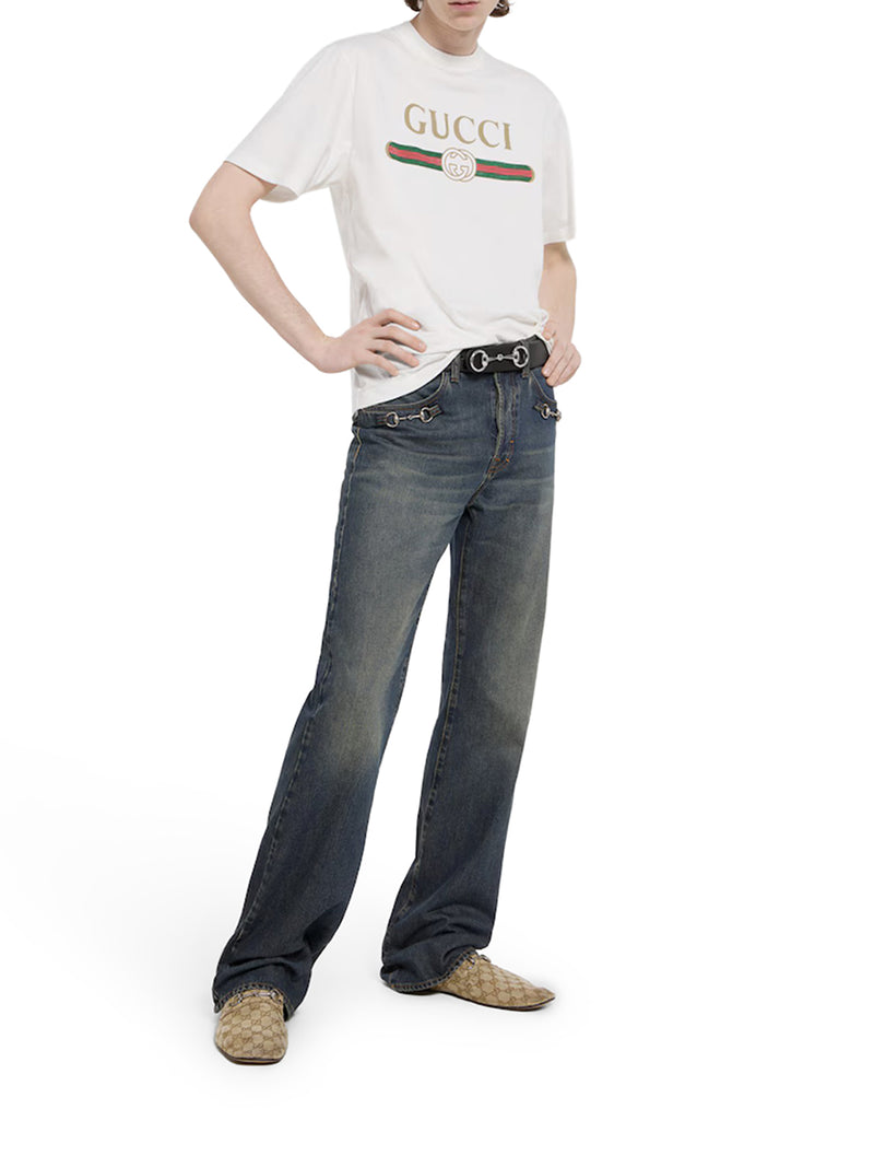 PRINTED SILK BLEND JERSEY T-SHIRT