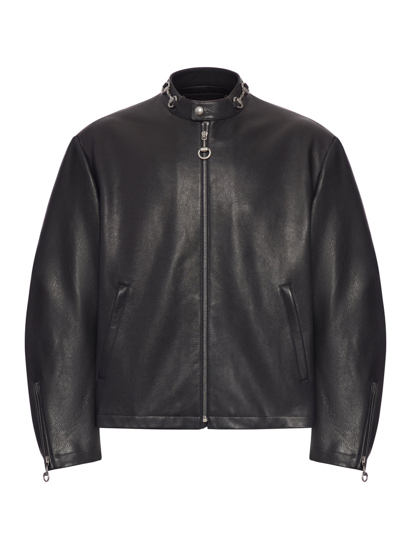 LEATHER JACKET WITH HORSEBIT