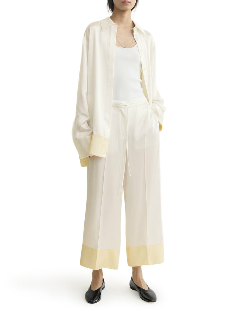WIDE-LEG SATIN TROUSERS WITH DRAWSTRING