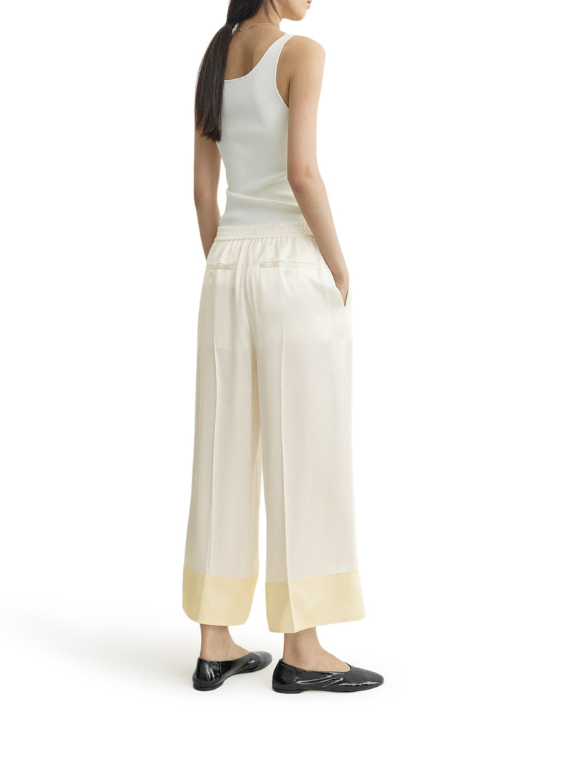 WIDE-LEG SATIN TROUSERS WITH DRAWSTRING