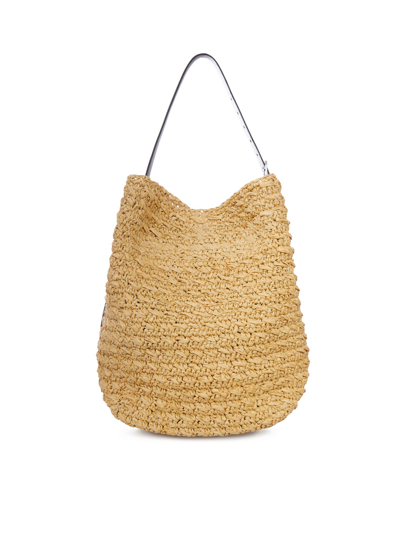 RAFFIA TOTE BAG WITH BELT
