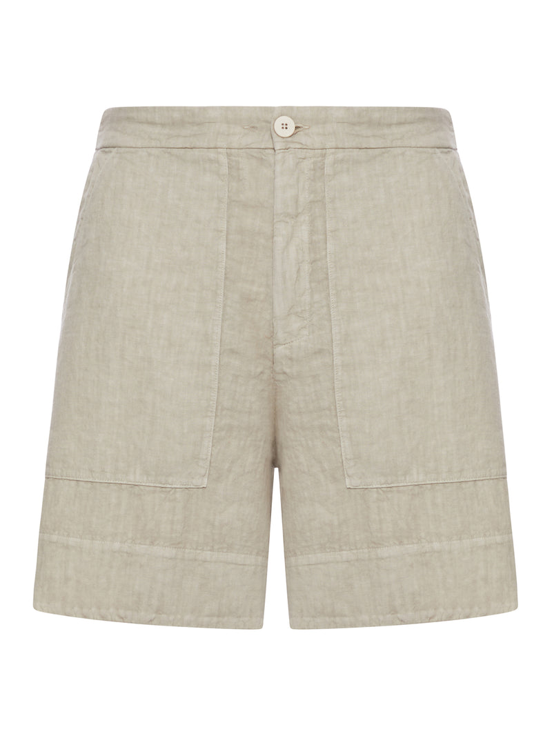 WIDE-LEG LINEN SHORTS