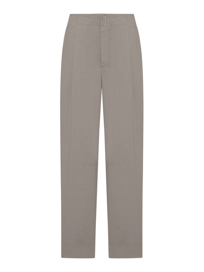 HIGH-WAISTED COTTON TROUSERS