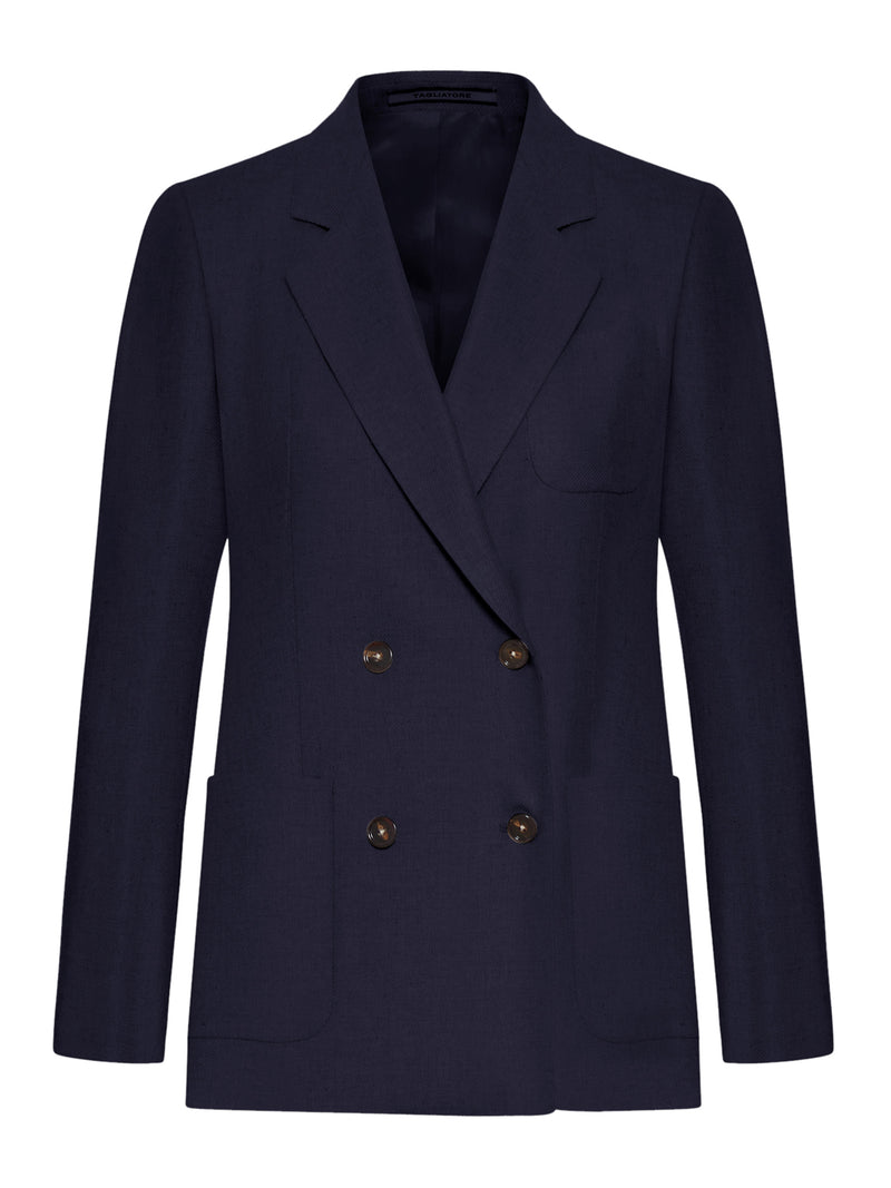 DONNA PARIGI DOUBLE-BREASTED SILK JACKET