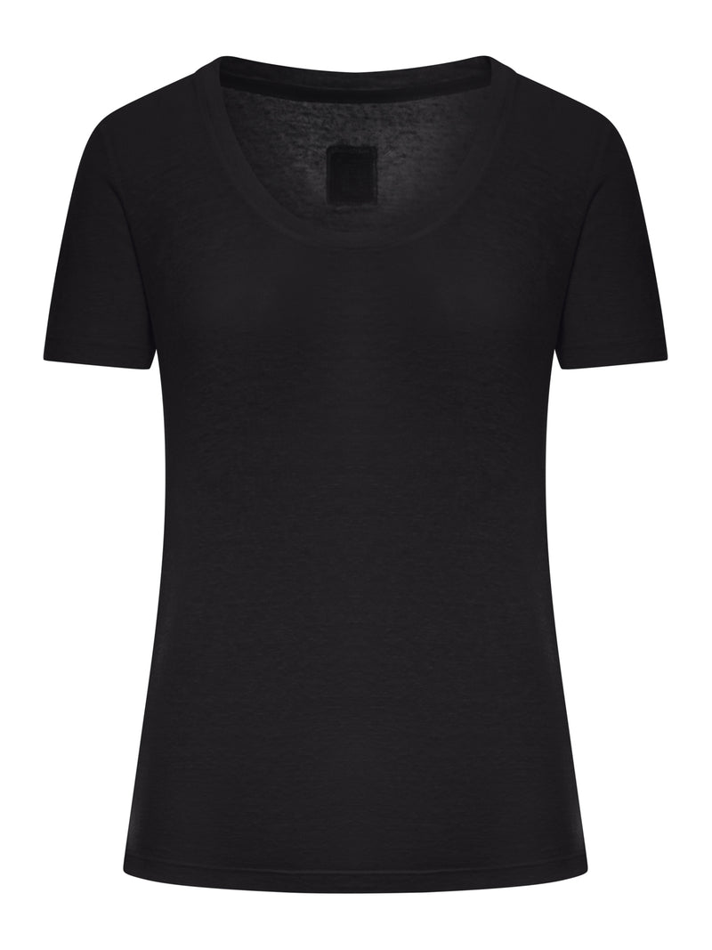 SHORT-SLEEVED T-SHIRT WITH WIDE NECKLINE