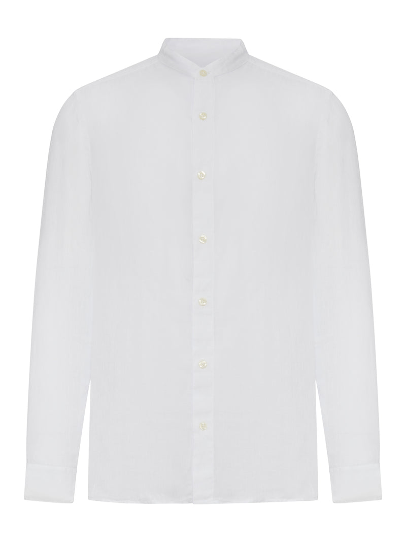 LINEN SHIRT WITH MANDARIN COLLAR