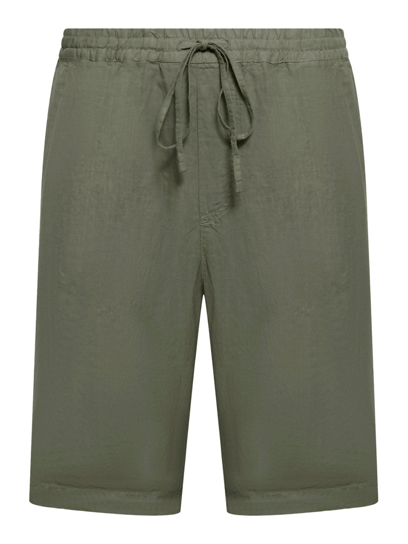 LINEN BERMUDA SHORTS WITH DRAWSTRING WAIST