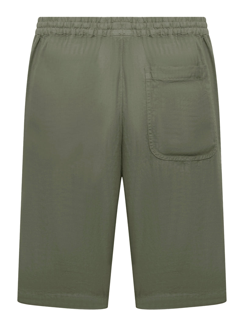LINEN BERMUDA SHORTS WITH DRAWSTRING WAIST