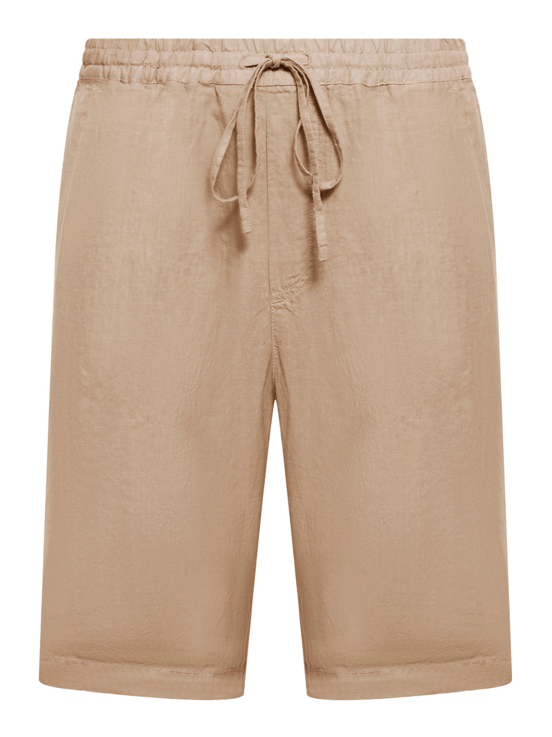 LINEN BERMUDA SHORTS WITH DRAWSTRING WAIST