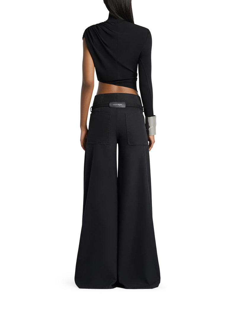 ASYMMETRIC CROPPED JERSEY TOP