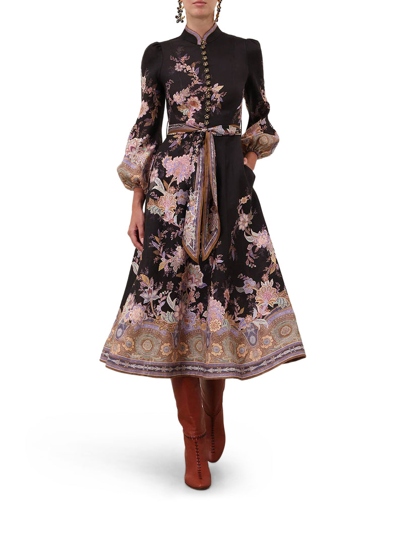 MIDI LINEN DRESS WITH BUTTONS