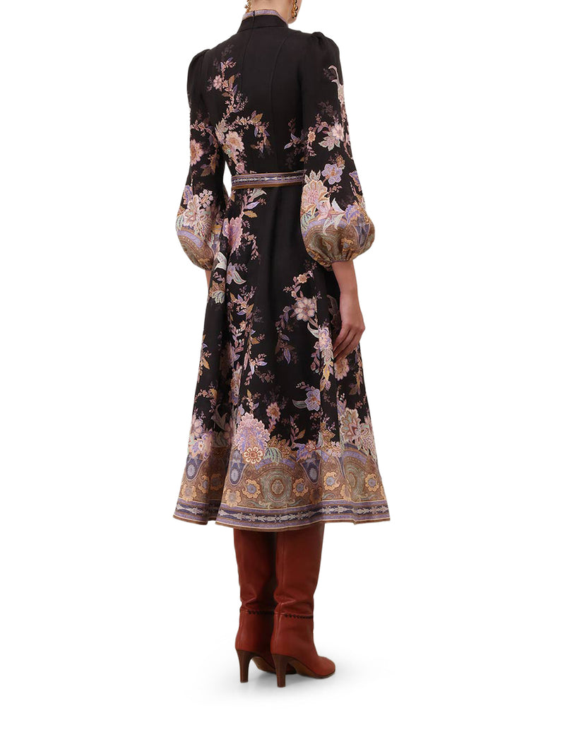 MIDI LINEN DRESS WITH BUTTONS