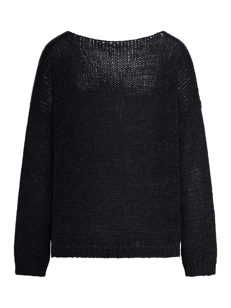 OPENWORK SWEATER WITH DROPPED SHOULDERS IN COTTON BLEND