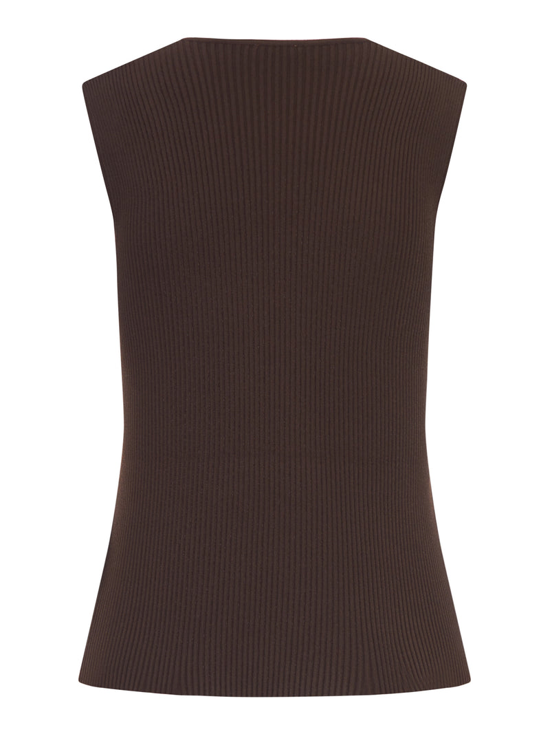 SLEEVELESS TOP IN VERTICAL RIBBED KNIT