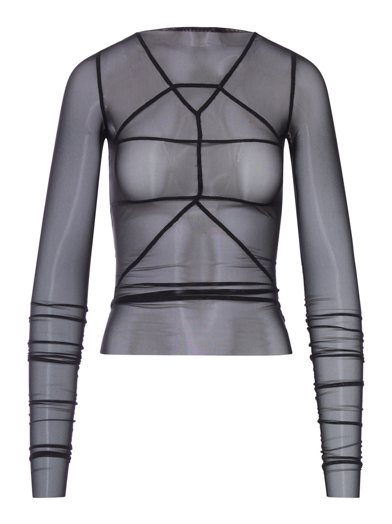 TEMPLE T-SHIRT IN TRANSPARENT TULLE