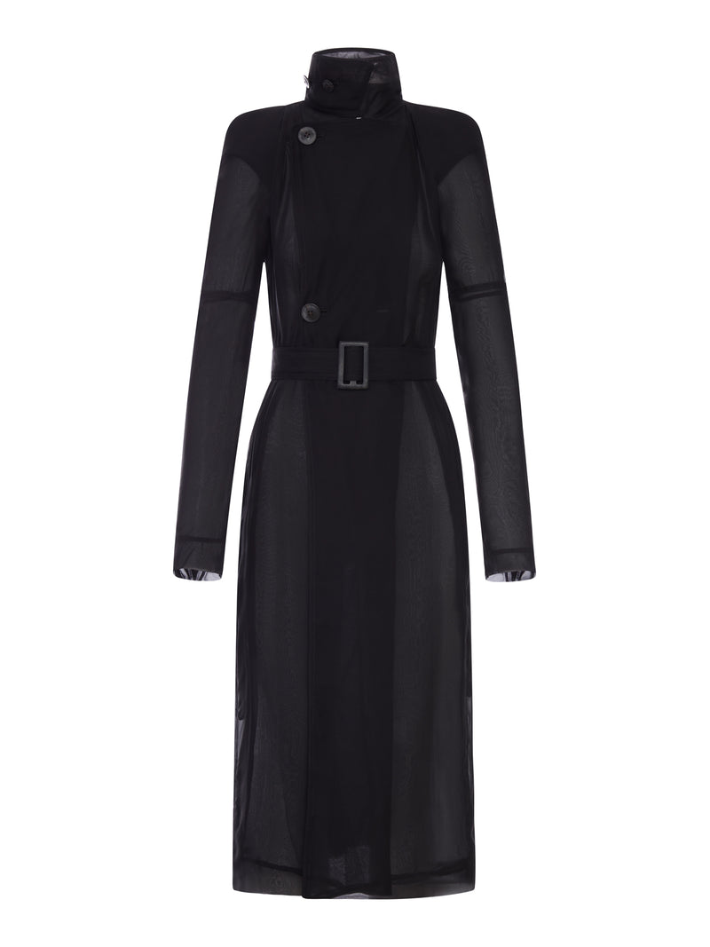 MARIA TRENCH COAT IN TRANSPARENT ORGANZA WITH BELT