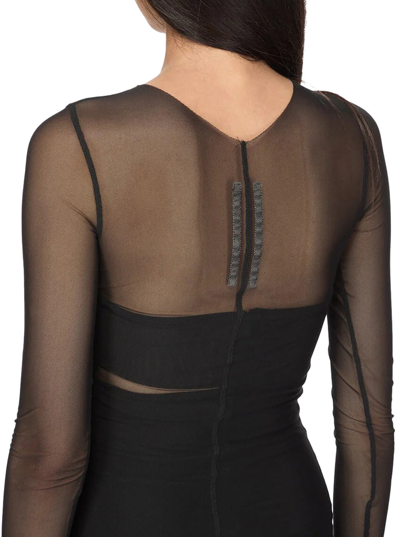 LONG TRANSPARENT TULLE DRESS