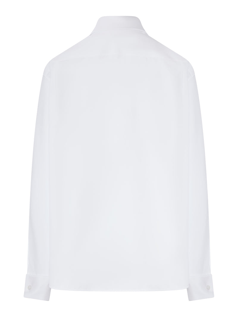 COTTON POPLIN SHIRT WITH LAVALLIERE COLLAR