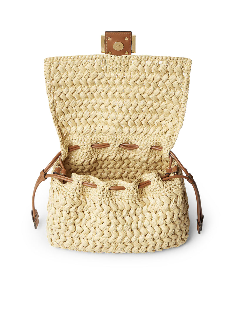 MEDIUM MAMMA BAGUETTE BAG IN WOVEN RAFFIA
