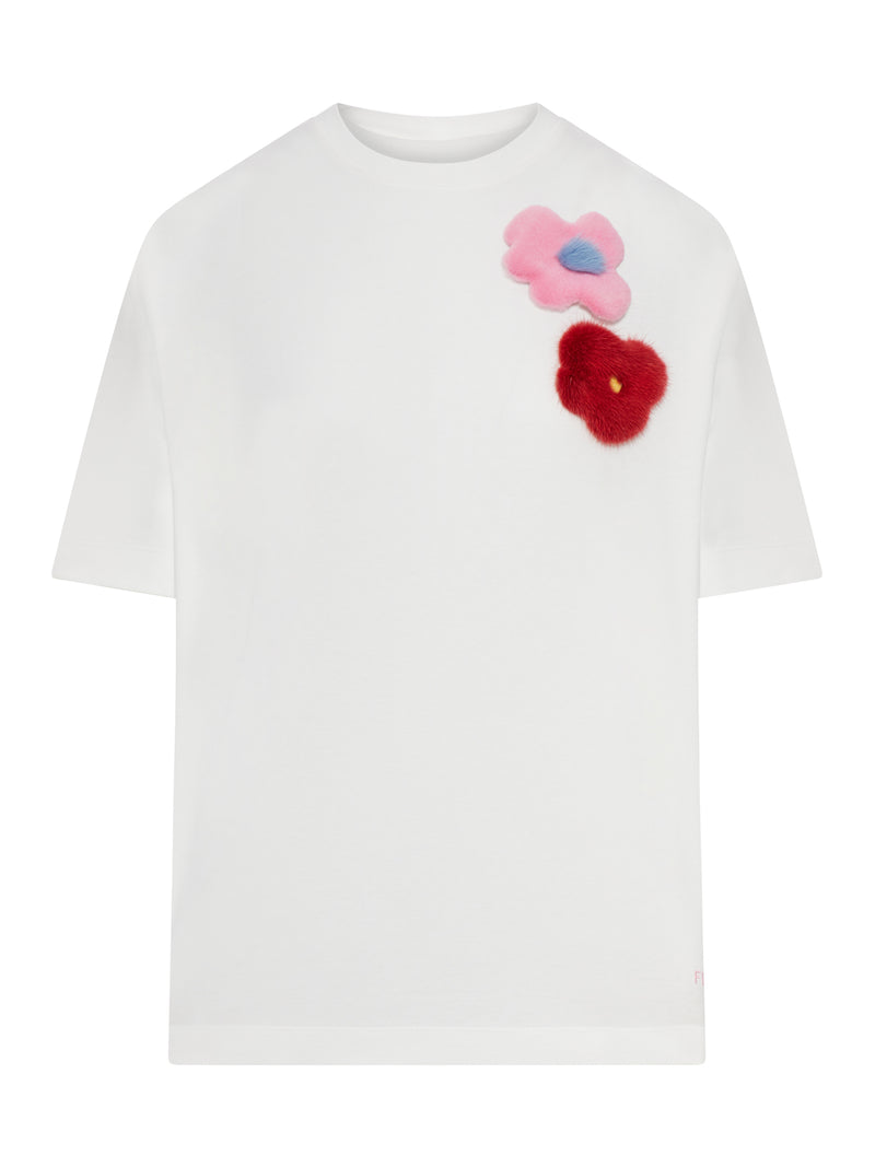WHITE COTTON JERSEY T-SHIRT