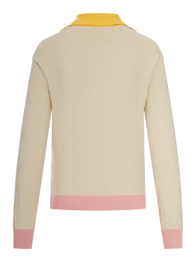 FF COLOR BLOCK COTTON AND SILK SWEATER
