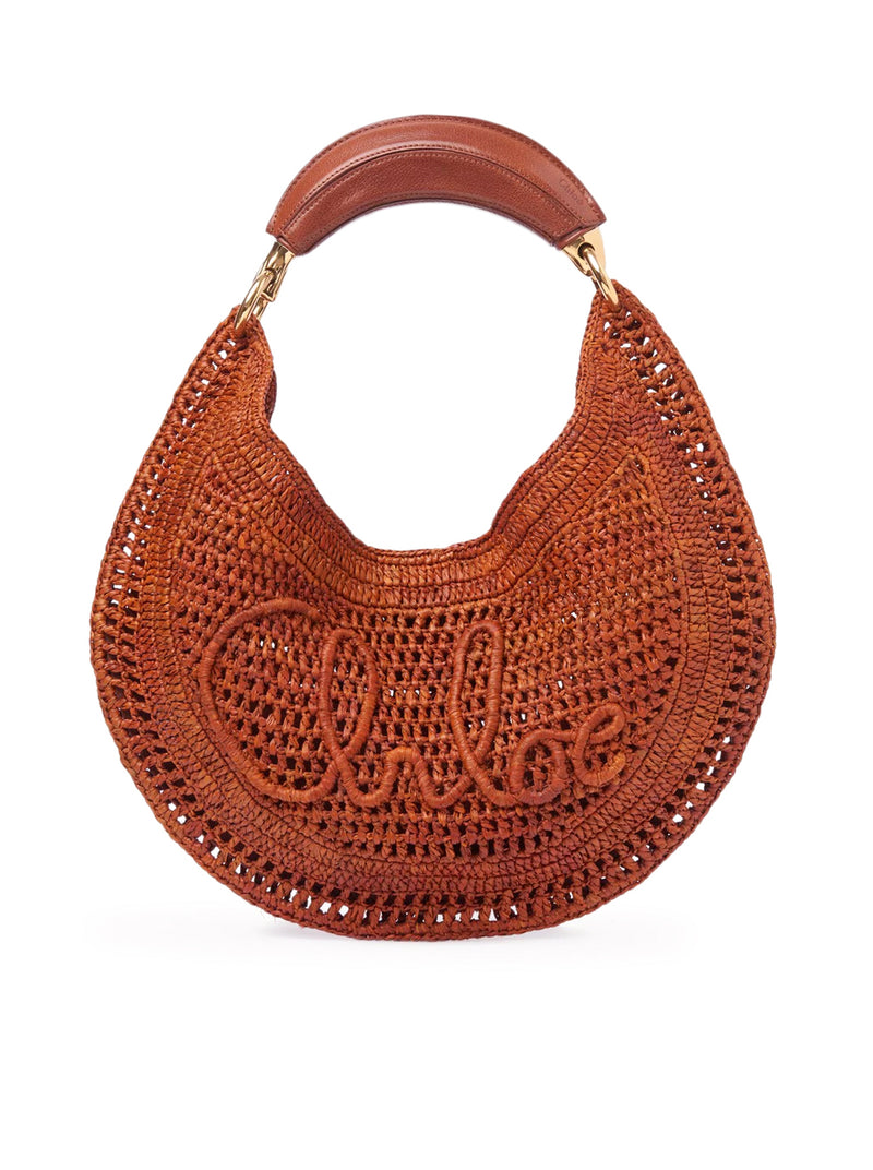 SUMMER BANANA RAFFIA HOBO BAG
