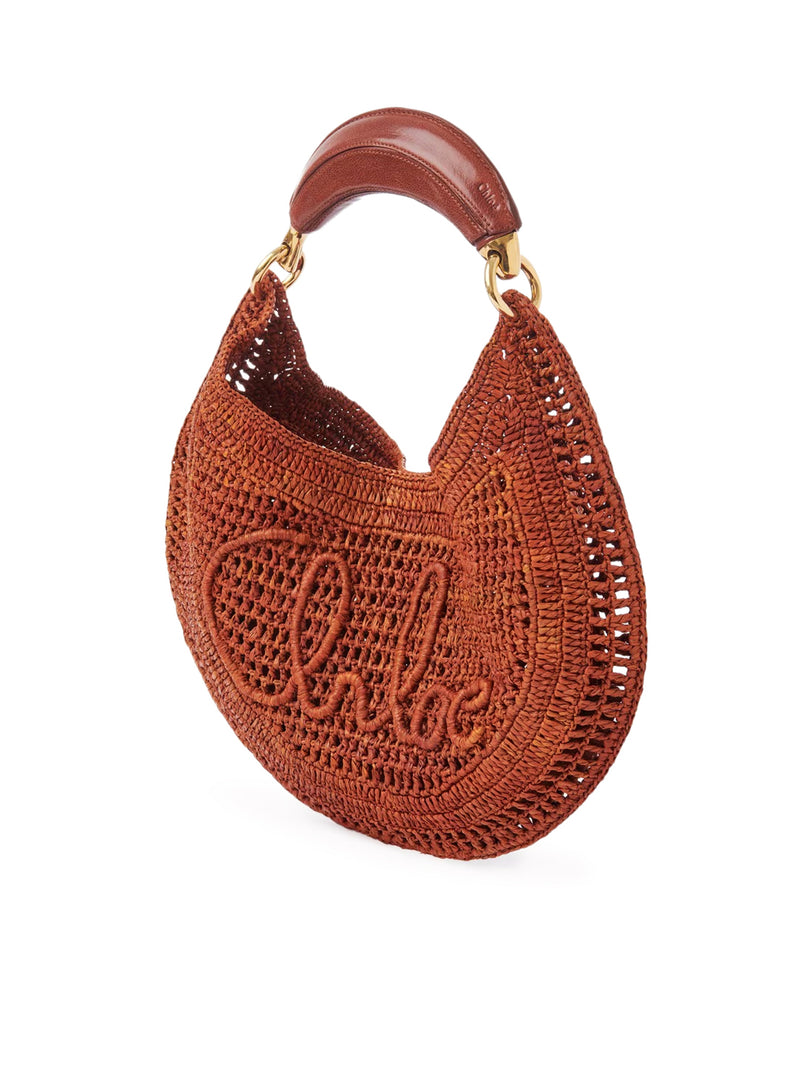 SUMMER BANANA RAFFIA HOBO BAG