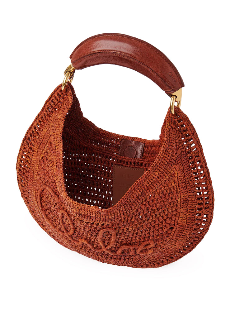 SUMMER BANANA RAFFIA HOBO BAG