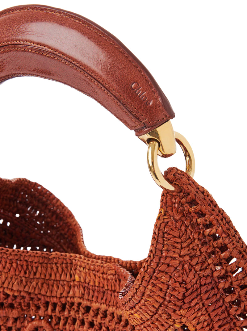 SUMMER BANANA RAFFIA HOBO BAG