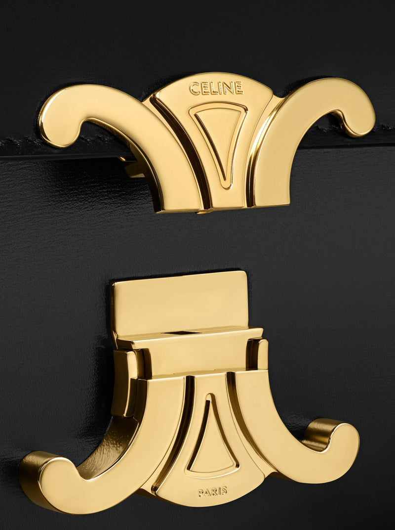 MEDIUM TRIOMPHE FOLIO IN POLISHED CALFSKIN