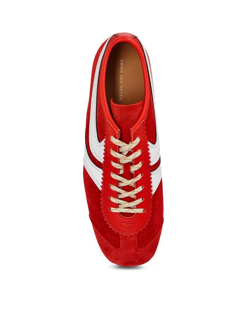 TWO-TONE LEATHER AND SUEDE SNEAKERS