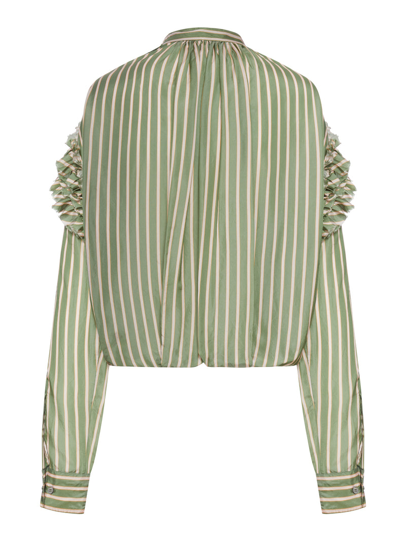 STRIPED BLOUSE WITH RUFFLES