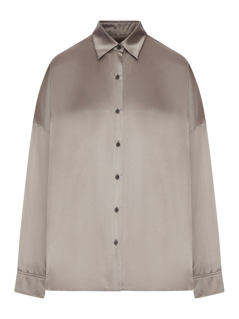 SATIN-EFFECT SILK SHIRT
