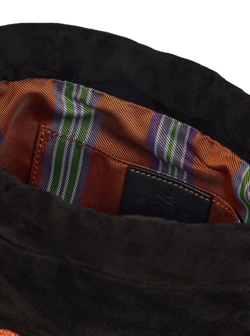 KALISPERA SMALL SUEDE BAG WITH BEADS AND FRINGES